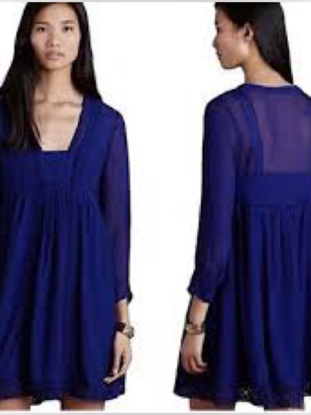 Vanessa Virginia Anthropologie purple Chiffon Babydoll Dress 6